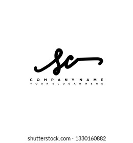 SA initial signature logo. handwriting logo template vector,