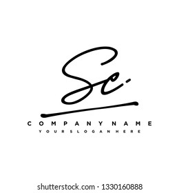 SA initial signature logo. handwriting logo template vector,