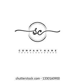 SA initial signature logo. handwriting logo template vector,
