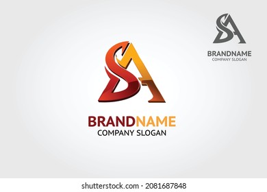 SA Initial Vector Logo Template. This logo design for all creative business. Consulting, Excellent logo,simple and unique concept.