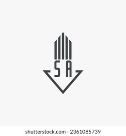 SA initialisiert Stockillustration des Real Estate Logos. Logo-Vektorgrafik