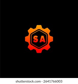 SA Initials Tech Logo Vector Art Icons and Graphics