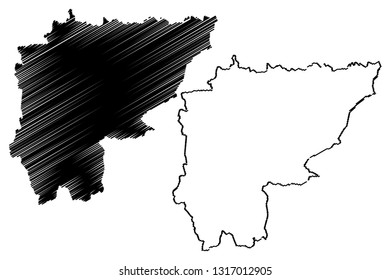 Sa Kaeo Province (Kingdom of Thailand, Siam, Provinces of Thailand) map vector illustration, scribble sketch Sa Kaeo map