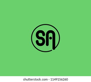 SA SA Letter Circle Tech Logotype