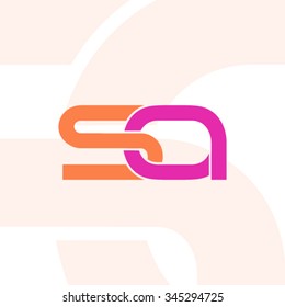 SA letter connection logo design concept