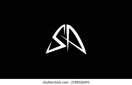 SA AS letter design logo logotype icon concept with serif font and classic elegant style look vector