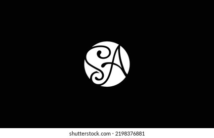 diseño de letras SA AS logotipo logotipo logotipo logotipo de icono con tipo de letra serif y estilo clásico elegante apariencia vectorial