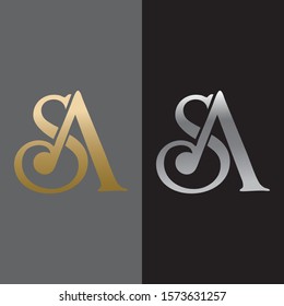 SA Letter edition gold logo Luxury Premium Logo  