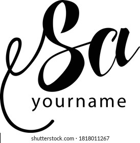 Erstmaliges Logo-Design des SA-Buchstabens, Vektorvorlage