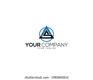 Vorlage für das erste Logo-Design von AS und SA Letter.	
