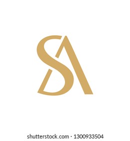 	
SA Letter Linked Luxury Premium initial simple Logo