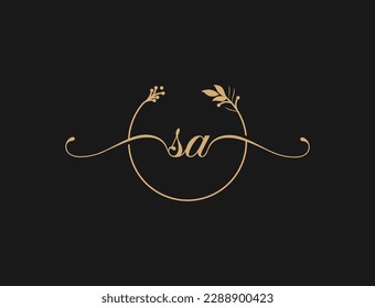 SA Letter Linked Luxury Premium Logo. Die schöne Buchstabe SA Unendlichkeit Monogramm in unglaublichem Luxus und Klasse, eleganter Rundschreiben S und ein Logo-Template für eine Spitzenmarke