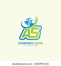 AS or SA Letter Local Cleaning vector logo. Cleaning service logo vector