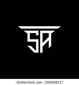 Diseño creativo del logotipo de la letra SA con gráfico vectorial