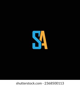 SA Brief Logo kreatives Design mit Vektorgrafik, SA einfach und modern Logo.