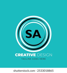 SA letter logo creative design. SA unique design. Vector illustration