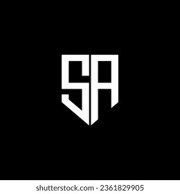 Diseño del logotipo de la letra SA con fondo negro en ilustrador. Logo vector, diseños de caligrafía para logotipo, afiche, invitación, etc.