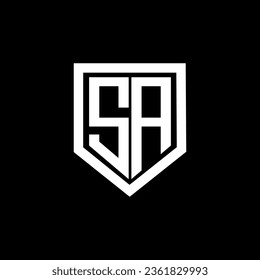 Diseño del logotipo de la letra SA con fondo negro en ilustrador. Logo vector, diseños de caligrafía para logotipo, afiche, invitación, etc.