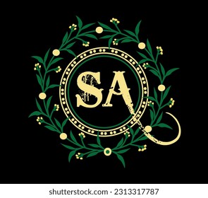 SA-Buchstaben Logo-Design mit Kreisform. SA Kreis und Würfel Form Logo Design. SA Monogram, Business, Immobilienlogo. SA Logo-Design mit einzigartigem und einfachem Design.