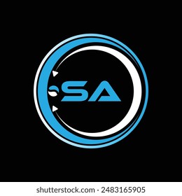 SA-Buchstaben-Logo-Design mit kreisförmiger SA-Logo-Design. SA-Buchstabe Logo kreatives Design. Einzigartiges SA-Design.