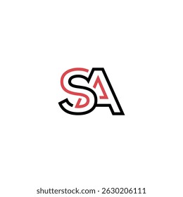 SA AS Letter Logo Design with Modern Minimal Style.