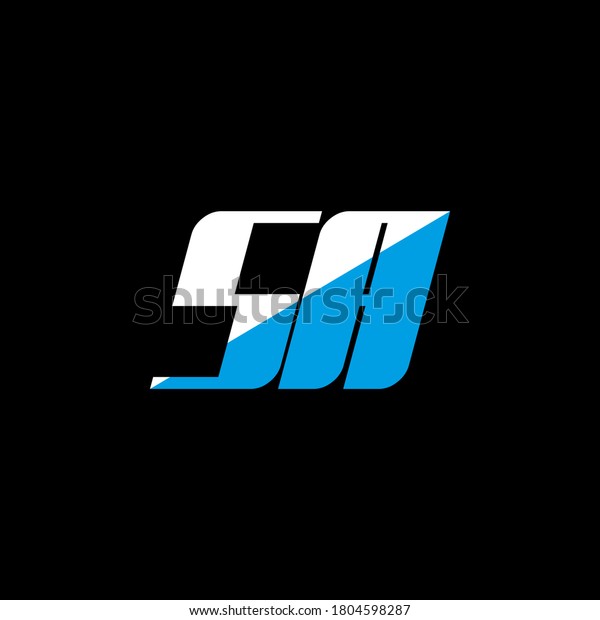 Sa Letter Logo Design On Black Stock Vector Royalty Free