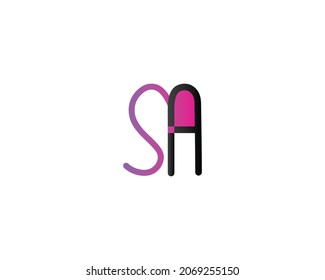 Design-Vorlage für Logos in SA-Buchstaben, Vektor