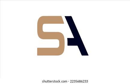 Vector de plantilla de diseño de logotipo de carta SA