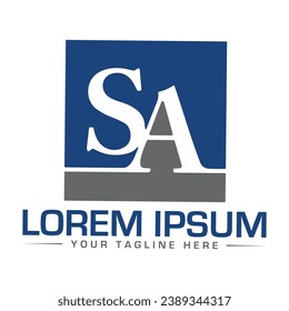 Diseño de logotipo de carta SA Diseño de logotipo único y moderno 