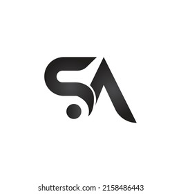 vector de diseño del logotipo de la carta SA