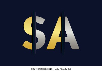 Plantilla vectorial de diseño de logotipo de carta SA.