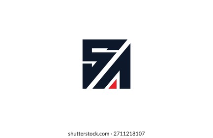SA-Buchstabe-Logo-Design-Vektor mit schwarzen und roten Farben.  Anfangsbuchstaben AS-Logo-Symbol. AS-Logo