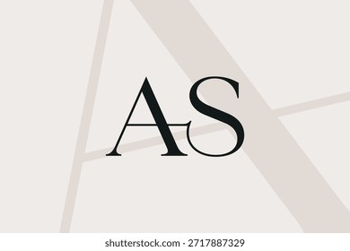 AS o SA diseño de icono de logotipo de letra. Monograma de las iniciales de lujo de estilo clásico.