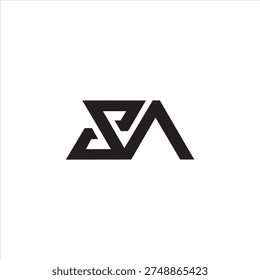 SA Letter Logo Modern Geometric ZA Monogram Minimal Vector Design