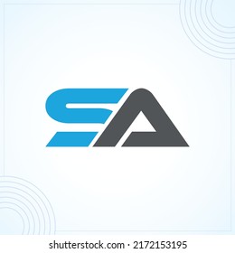 SA Brief moderne kreative Premium Logo Design Vektorvorlage.