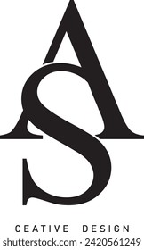diseño de logotipo vectorial moderno de letras SA