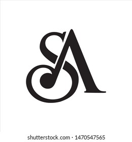 SA Letter simple  Linked Luxury Premium Logo 