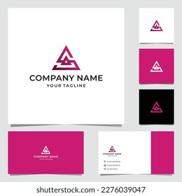 Diseño del logotipo del triángulo de letras de SA