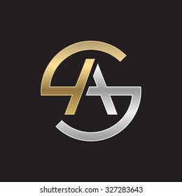 AS or SA letters, golden silver circle S shape