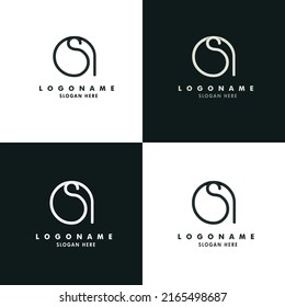 Sa-Logo, schwarz-weißer, abgerundeter Text 