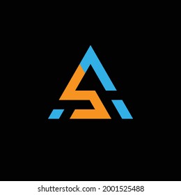 SA Logo Creative Modern Minimal Alphabet S A Initial Letter Mark Monogram Editable in Vector Format