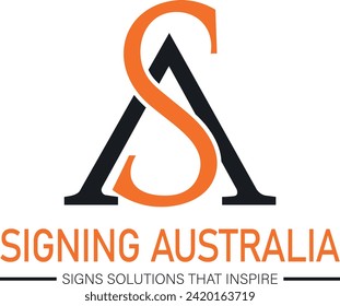 SA logo design combinaison de lettres SA logo design signing australia