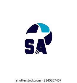 SA logo design. SA Professional letter logo design.