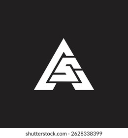 SA or AS logo design in triangle shape.