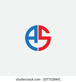 AS or SA logo design. Vector illustration.