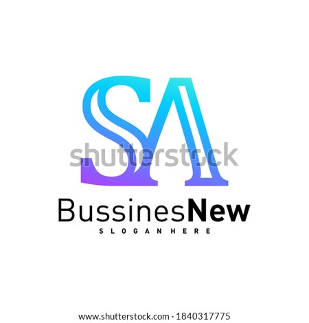 SA logo design vector. Letter SA logo design template. Creative icon