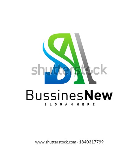 SA logo design vector. Letter SA logo design template. Creative icon