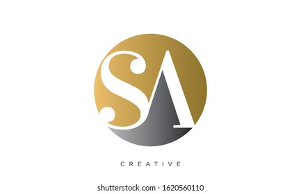 SA logo design vector luxury icon symbol,good for initial
