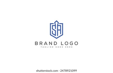 Diseño de Plantilla de Vector de diseño de logotipo SA para marca