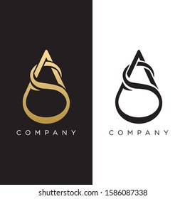 sa as logo drop icon design